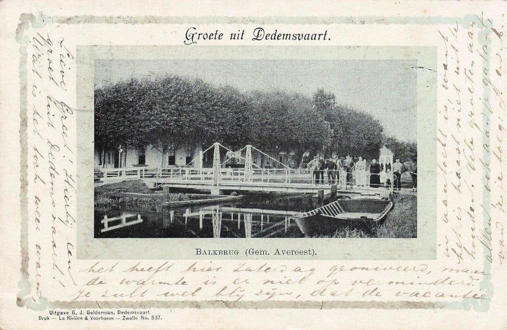 JO1207 Dedemsvaart Groete uit Balkbrug 1901, Verzamelen, Verzenden, Voor 1920, Gelopen, Zuid-Holland