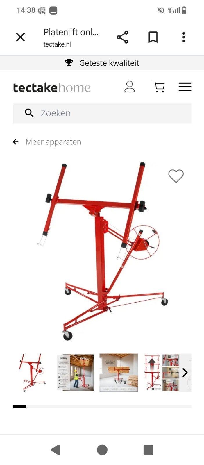 2x Tectake platenlift onderdeel nieuw, Doe-het-zelf en Verbouw, Lieren en Takels, ., Ophalen of Verzenden, ., Tectake