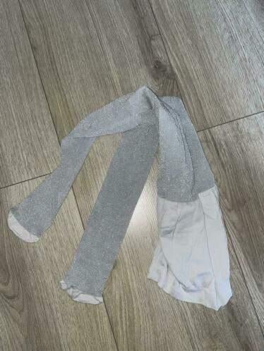 Panty glitter zilver broek 134, Ophalen of Verzenden, Gebruikt, Meisje, Broek