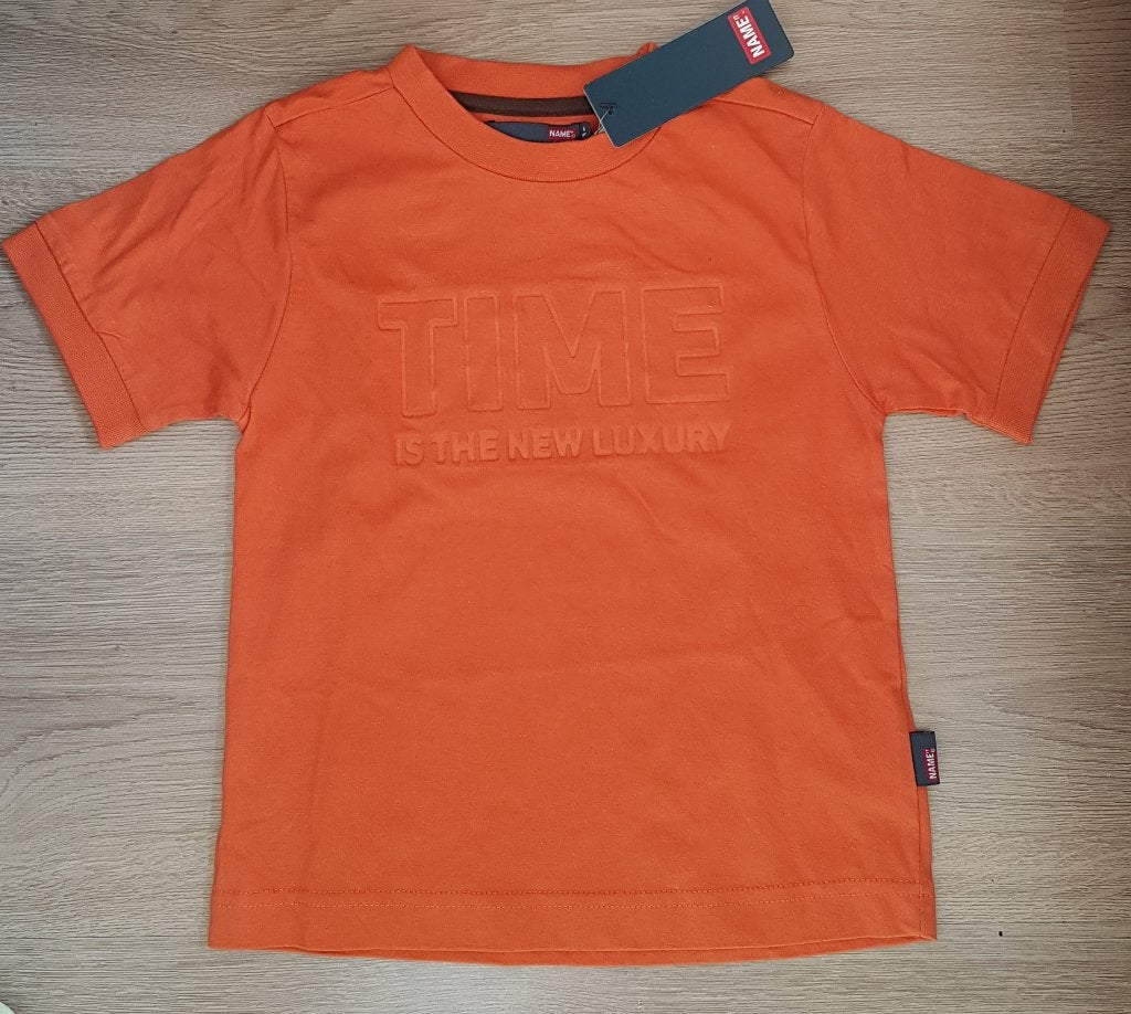 Oranje Name It t-shirt maat 104 *NIEUW* (0659), Kinderen en Baby's, Kinderkleding | Maat 104, Nieuw, Ophalen of Verzenden, Shirt of Longsleeve