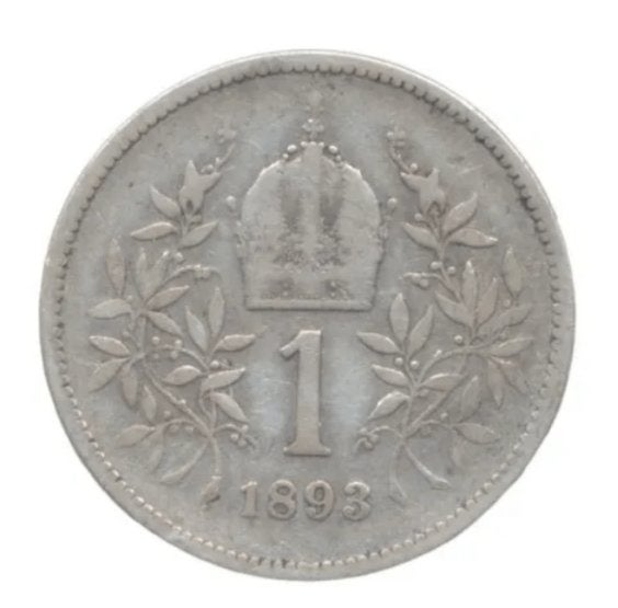 Oostenrijk-Hongarije (O) 1 Corona/Krone 1893 (Fraai), Ophalen of Verzenden, Hongarije, Losse munt, Zilver
