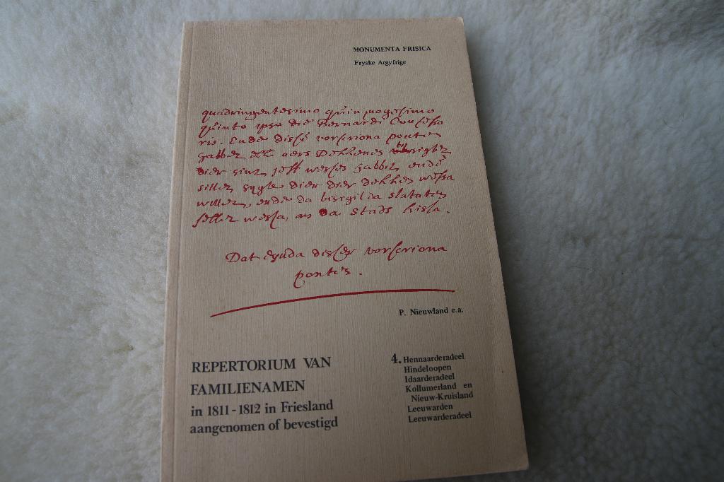 Repertorium van familienamen Friesland, Ophalen of Verzenden, Gelezen