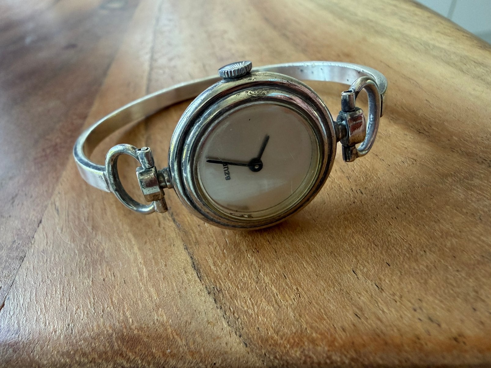 Vintage Azur Mechanisch Dameshorloge –  (Spangearmband), Ophalen of Verzenden, Gebruikt