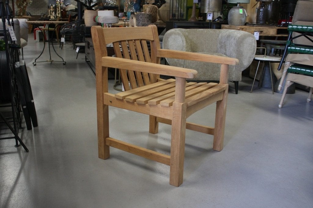 Houten tuinstoelen teakhout armleuning parkchair terras 18x, Ophalen, Nieuw