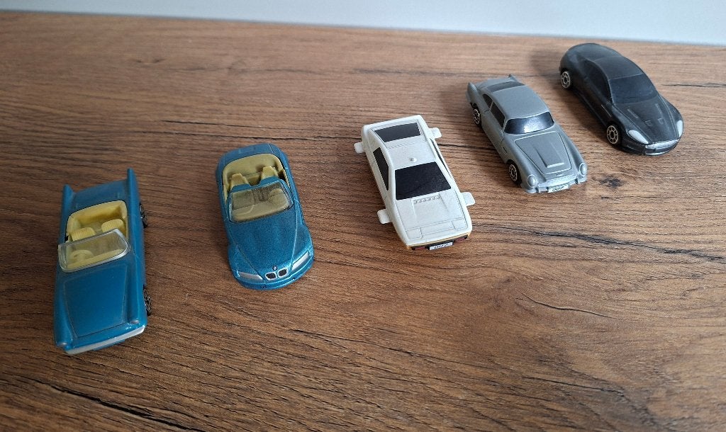 Shell 007 James Bond Collectie - 5 Schaalmodellen (1:64), Ophalen of Verzenden, Gebruikt, Auto