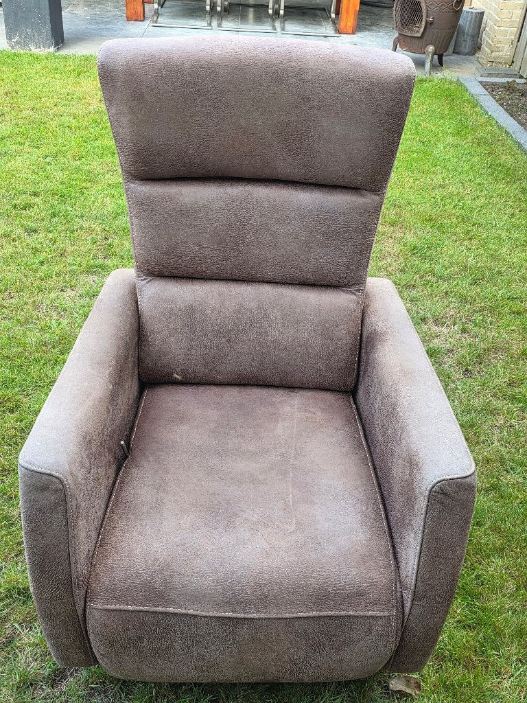 Relaxfauteuil met draai en ligfunctie., Huis en Inrichting, Fauteuils, Ophalen, Overige materialen, 100 tot 125 cm, Zo goed als nieuw