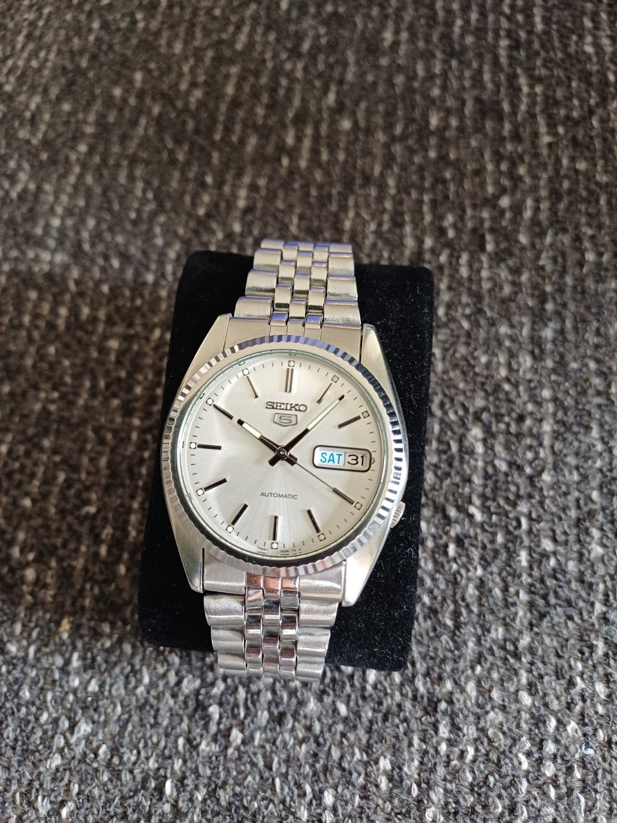 Seiko 5 Automatic 7s26 0500 SNXJ89, Ophalen, Seiko, Staal, Met bandje