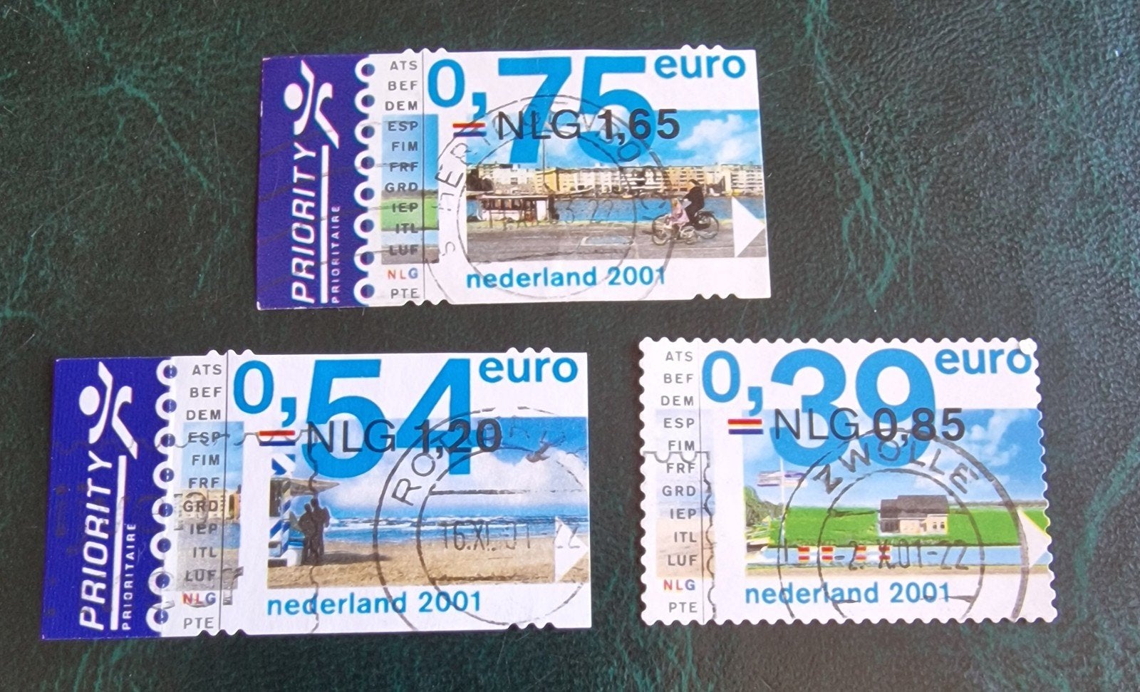 kv1217 Nederland 2001 Priority Postzegels - Set van 3, Ophalen of Verzenden, Na 1940, Gestempeld
