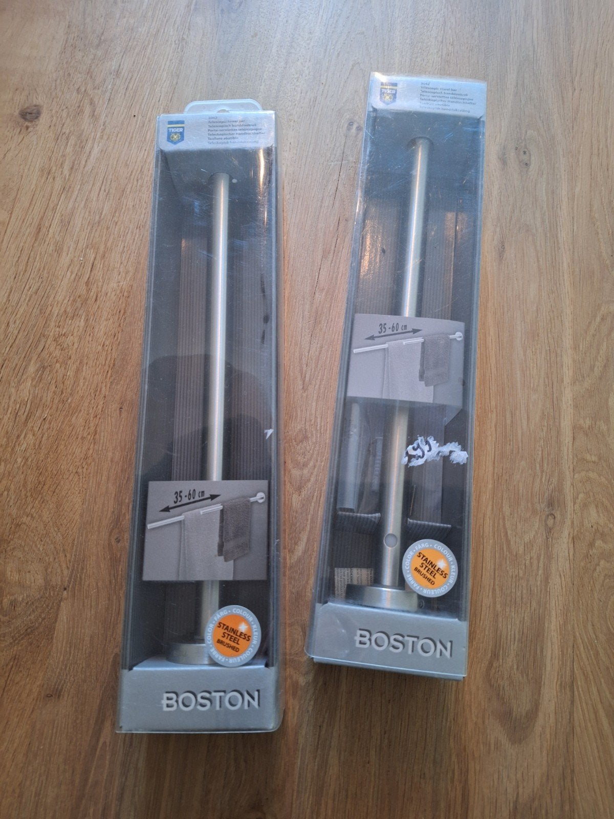 Tiger Boston, twee stuks, Telescopisch Handdoekrek RVS, Ophalen, Nieuw