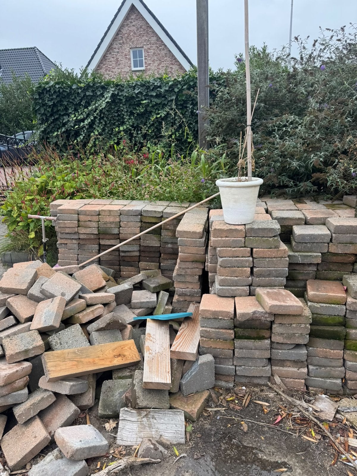60m2 mooie vierkante stenen 20x20x6 cm - Zo goed als nieuw, Tuin en Terras, Ophalen of Verzenden, Zo goed als nieuw, 10 m² of meer