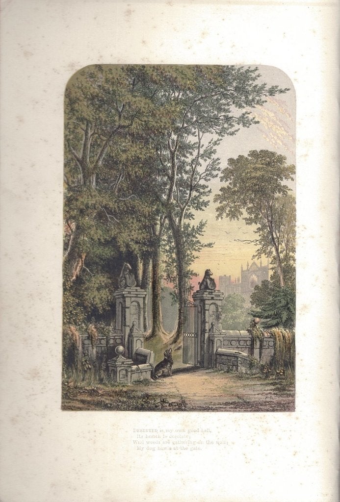 Chromolithographische platen (1860) uit Gems from the Poets, 1800 - 1899, 17 cm, Ophalen of Verzenden, Origineel