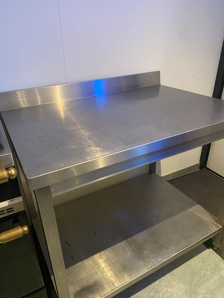 rvs Werktafel met onderblad Diamond, Ophalen, 50 tot 100 cm, Vierkant, 50 tot 100 cm