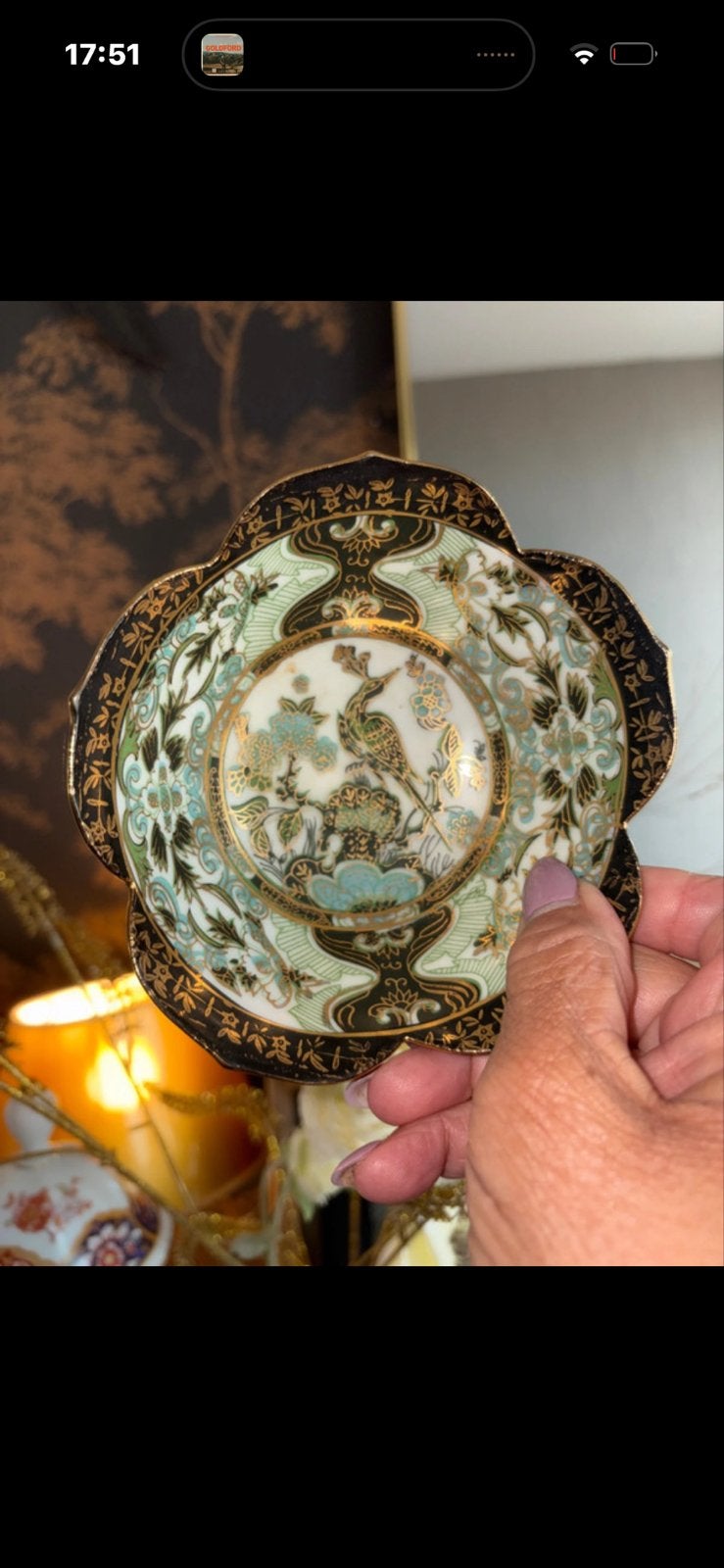 Vintage Japans porseleinen schaaltje  van Saji, Ophalen of Verzenden