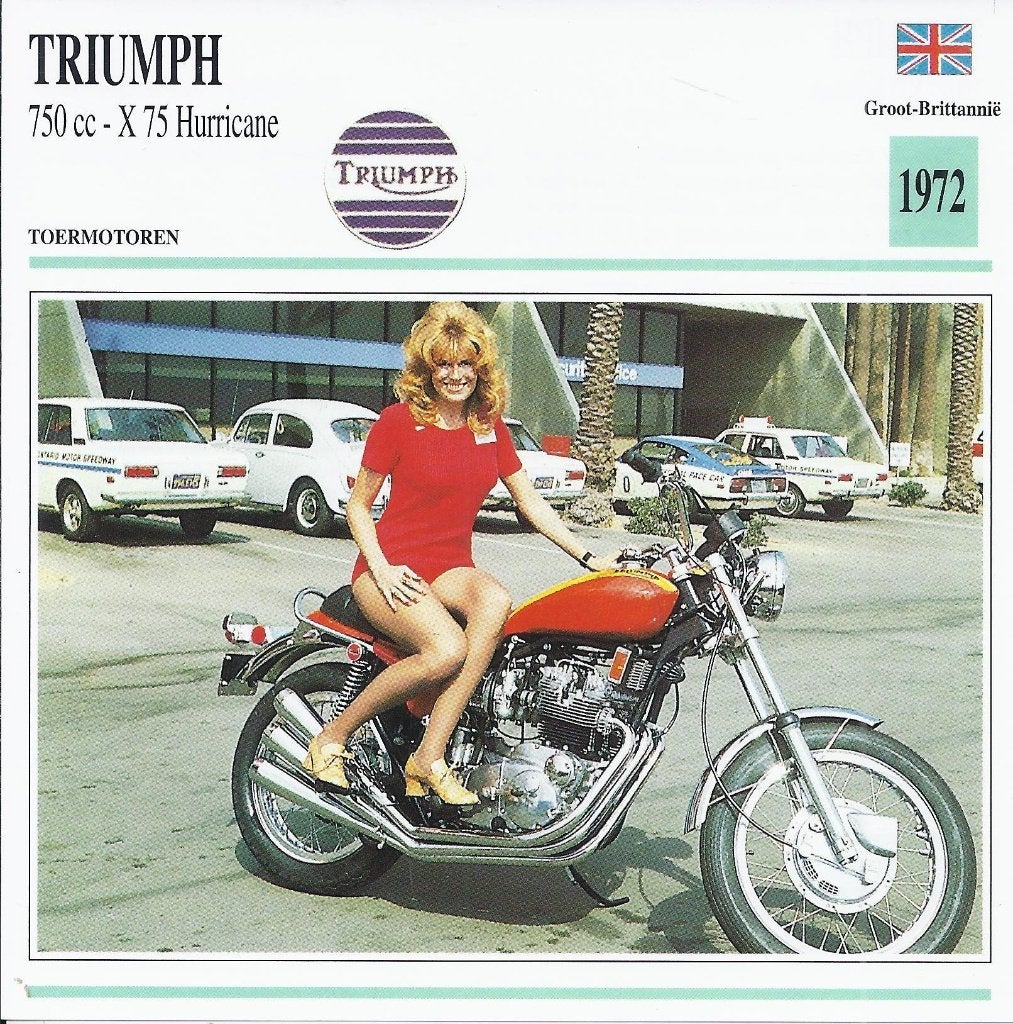 Ma72 motorkaart triumph 750 cc x 75 hurricane -, Ophalen of Verzenden, Zo goed als nieuw, Auto's