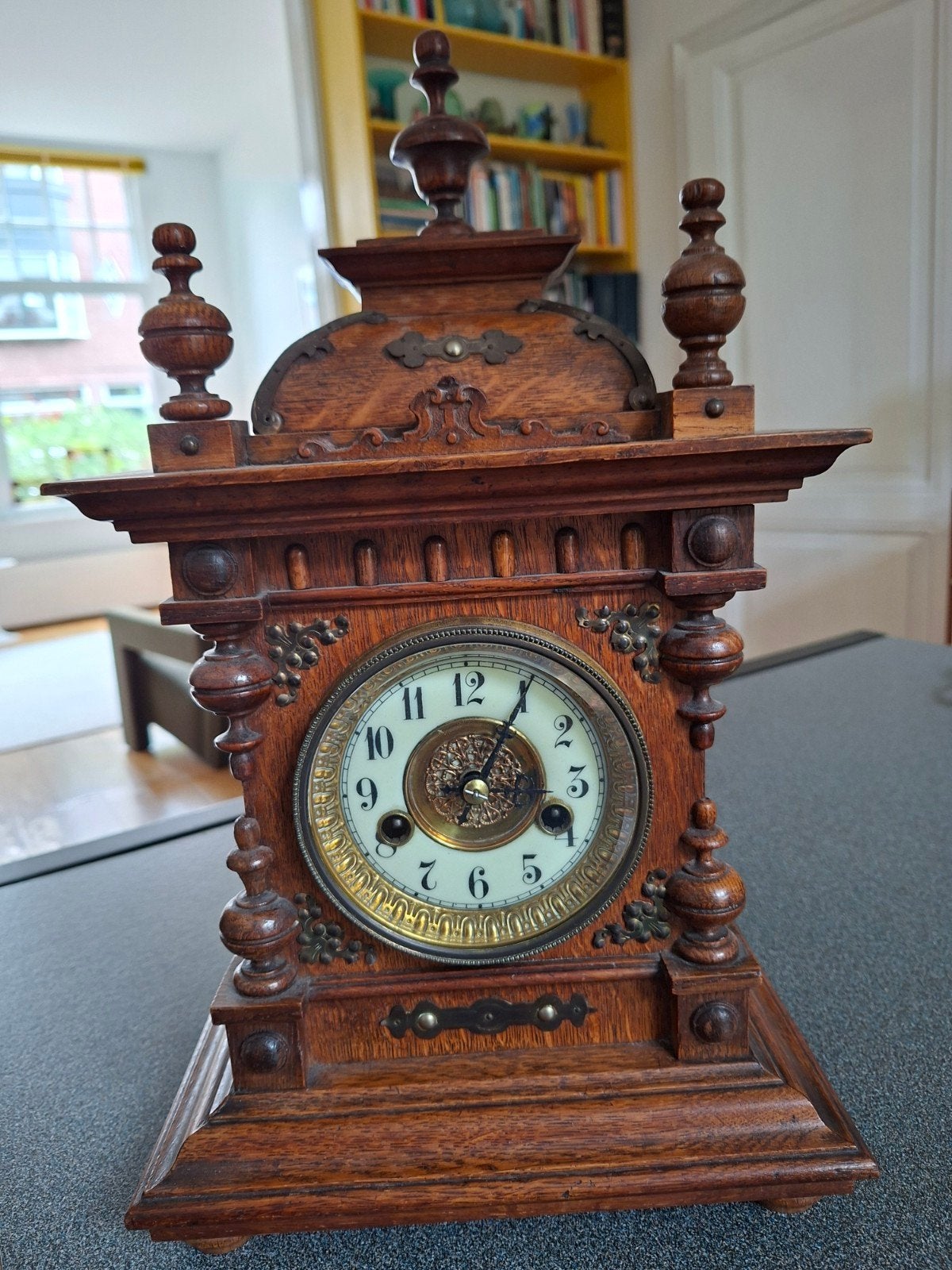 Antieke Junghans/ Hamburg American Clock Company tafelklok, Ophalen of Verzenden