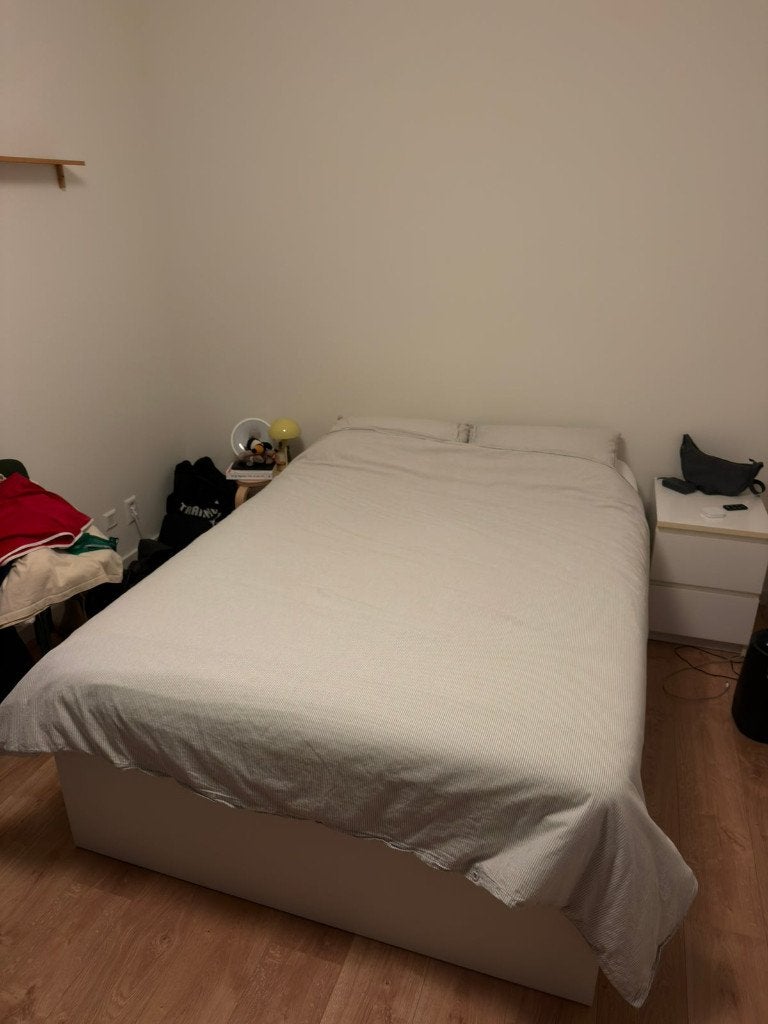 Ikea Platsa bedframe 140x200 cm met opbergruimte, Ophalen, Gebruikt, Wit, 140 cm