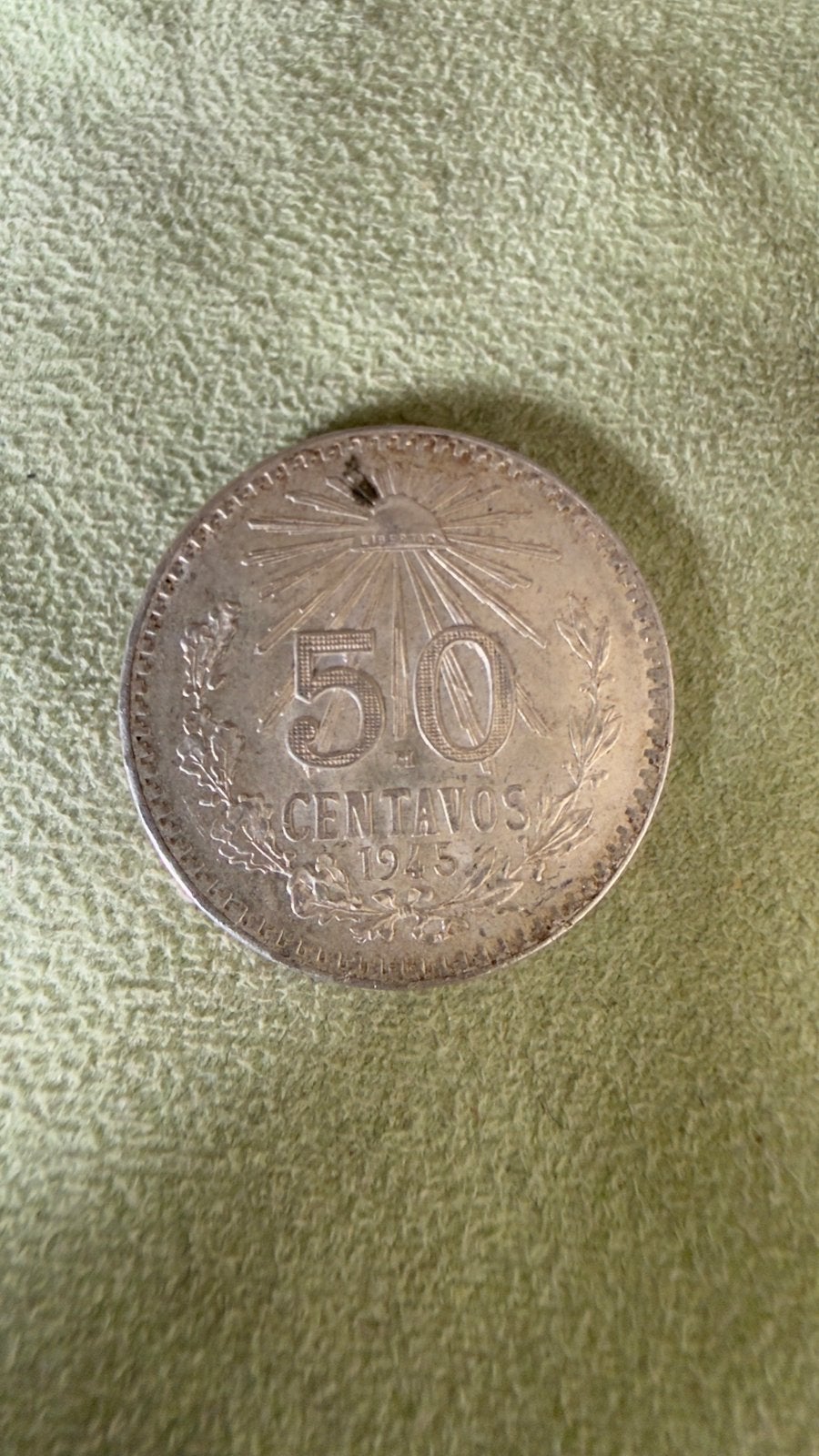 1945 Mexico 50 Centavos .720 Silver Coin, Verzenden, Noord-Amerika