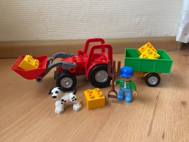 Duplo, tractor met aanhangwagen pop hond, set 5647 compleet, Kinderen en Baby's, Gebruikt, Ophalen of Verzenden, Compleet, Duplo