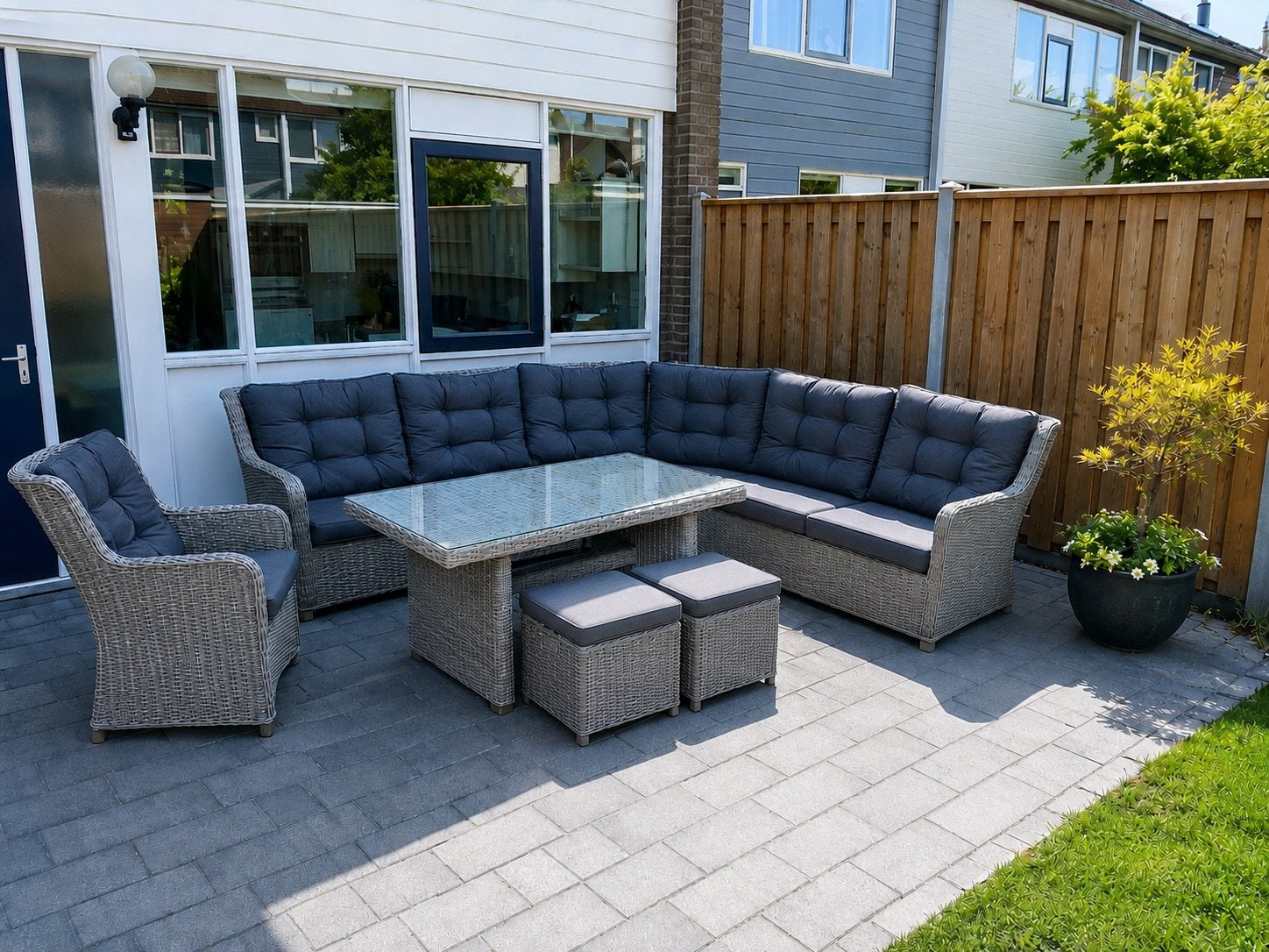 ✅☀️MEGA XL Tuinset Lounge Diningset 8 persoons Twv: €2800☀️✅, Ophalen of Verzenden, Eettafel, Loungeset, Wicker