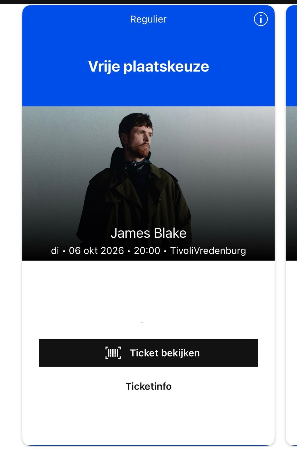 Tickets James Blake dinsdag 6 oktober Tivoli, Twee personen, Oktober