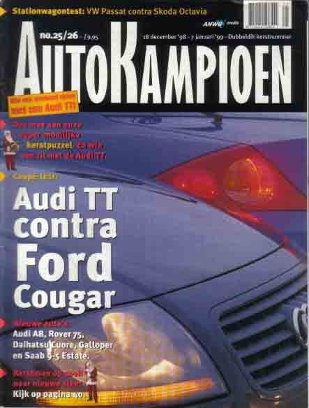 Autokampioen 25/26 1998 : Audi TT - Ford Cougar - Renault, Ophalen of Verzenden, Gelezen, Algemeen