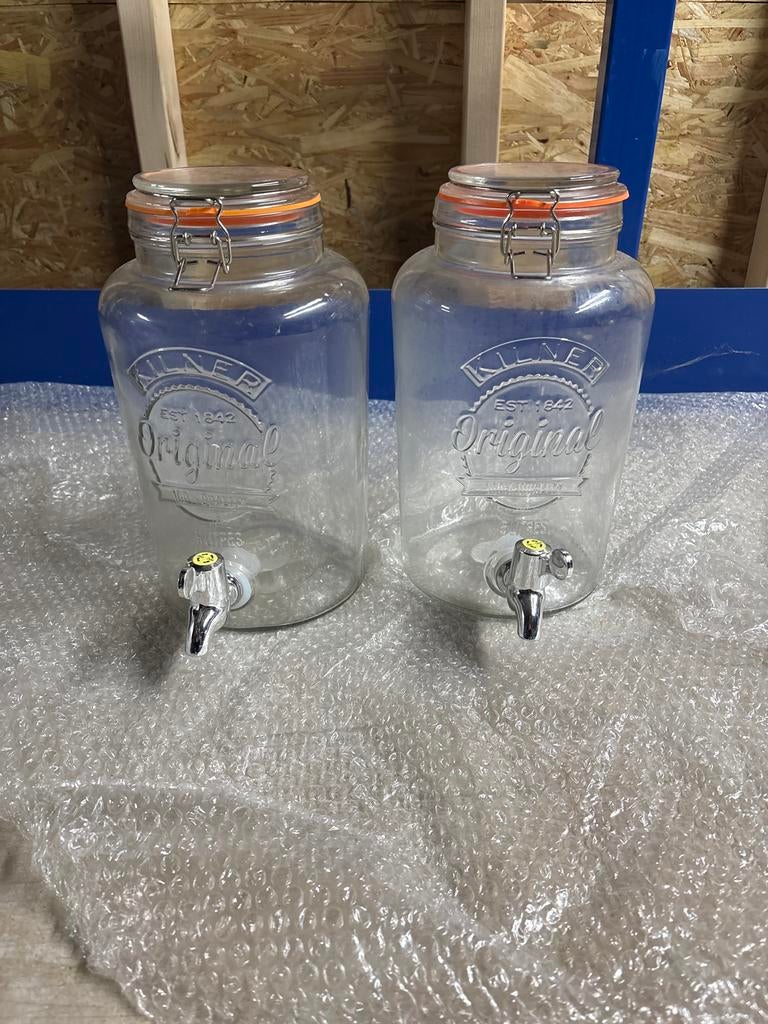 Kilner drankdispenser 5 liter, 2 stuks, Ophalen, Overige merken, Glas, Overige typen