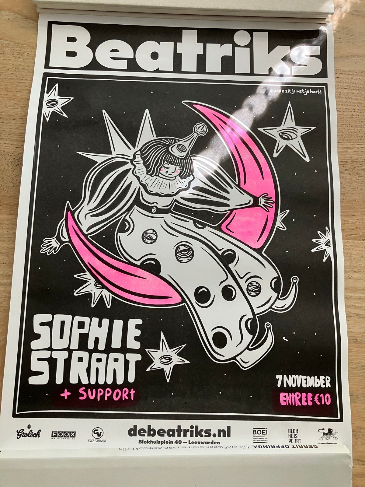 Sophie Straat concert poster 30x40, Rechthoekig Staand, Nieuw, Ophalen of Verzenden, A1 t/m A3