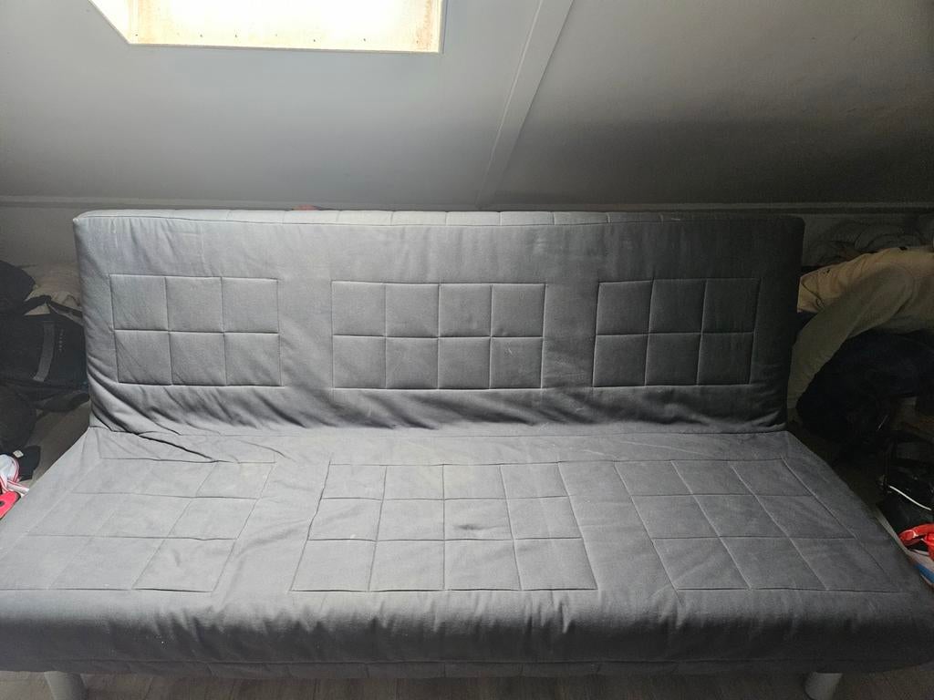 Slaapbank Ikea grijs, Ophalen, Gebruikt, Tweepersoons, 140 cm