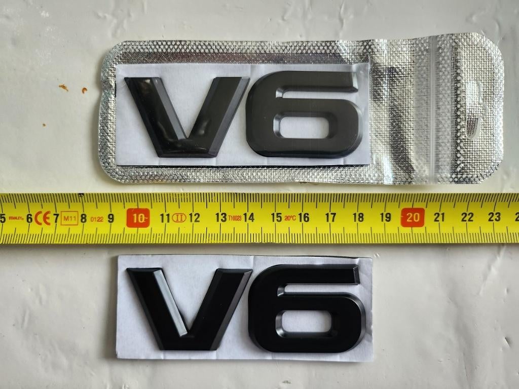 Set van 2 stuks 3D metalen “V6” emblemen, Ophalen of Verzenden, Nieuw