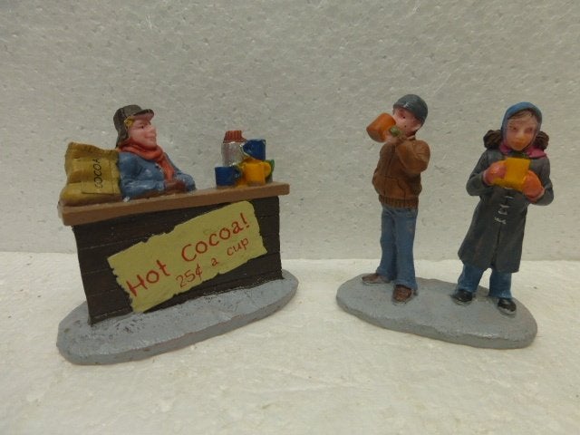 lemax hot chocolat stand kerstdorp poppetjes figurines kerst, Ophalen of Verzenden, Zo goed als nieuw