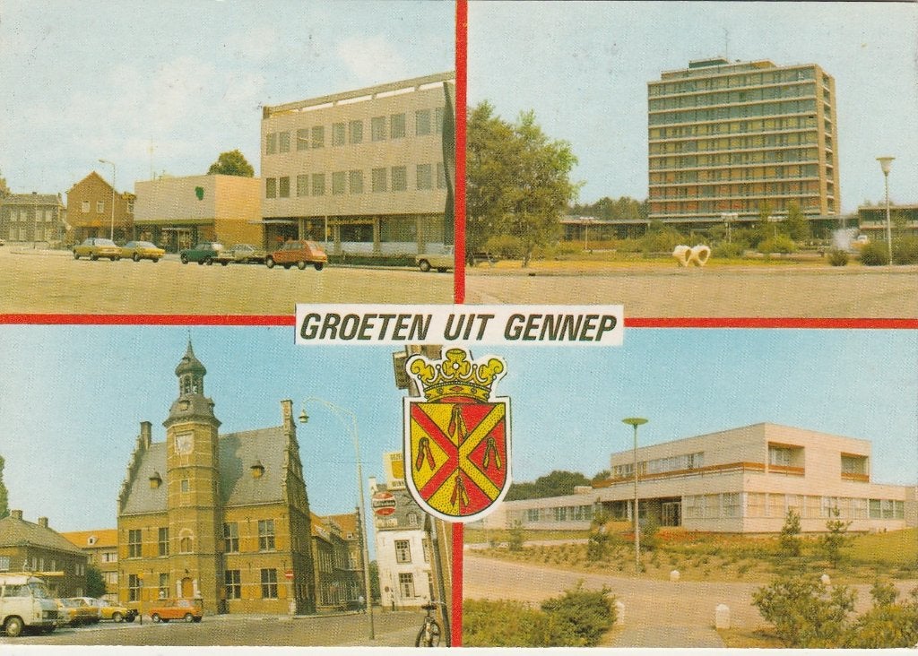 GENNEP Gemeentehuis Citroën Mini Hoogbouw Centrum Groeten, Verzenden, 1960 tot 1980, Ongelopen, Limburg