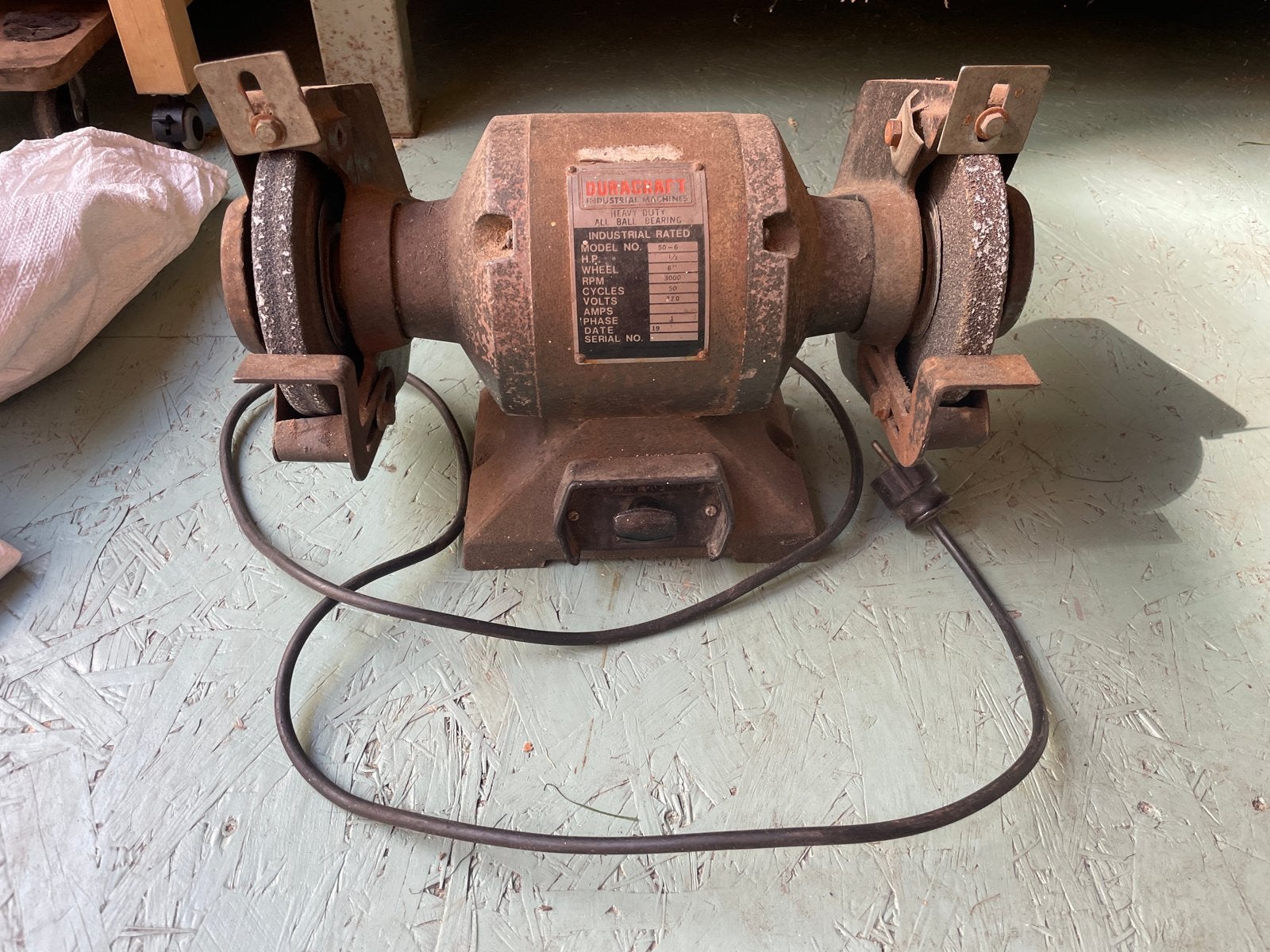 DURACRAFT Industriële Werkbankslijpmachine - vintage, Ophalen, Gebruikt, Minder dan 700 watt, Werkbankslijpmachine