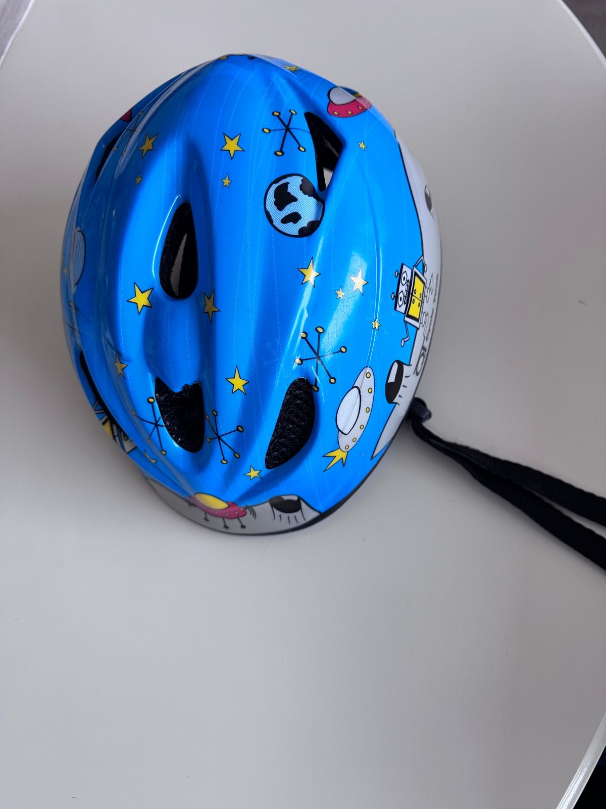 Kinder fietshelm - Blauw met ruimte thema, Ophalen, Gebruikt, Overige maten, Jongen of Meisje
