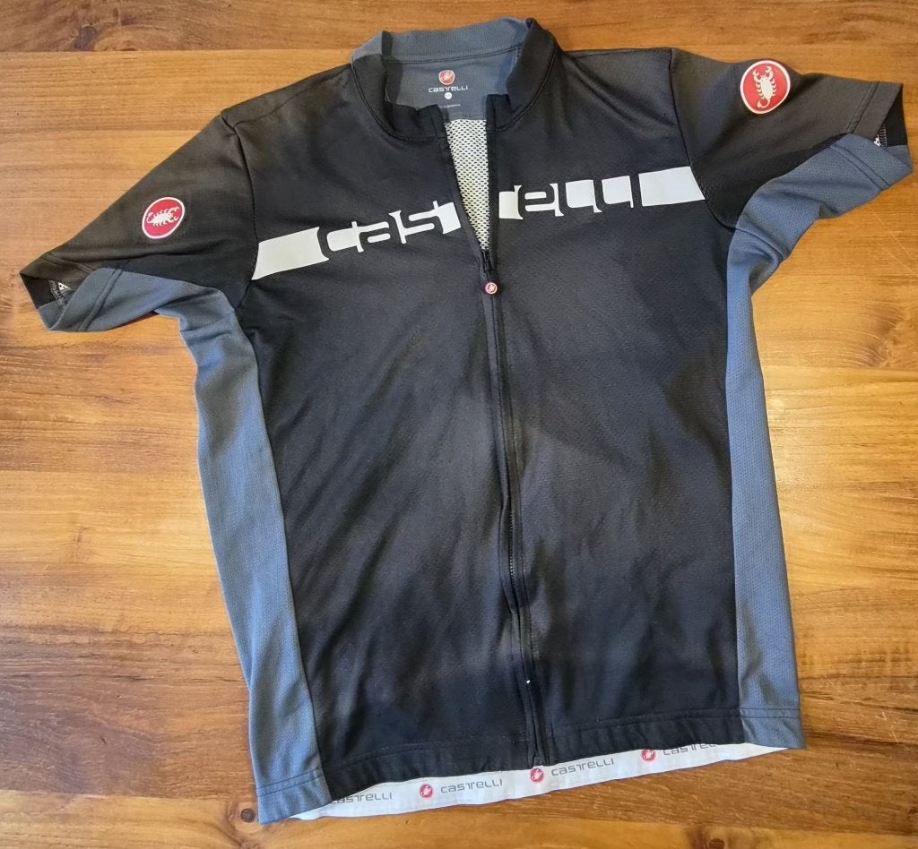 Castelli fietsshirt korte mouwen XXL - Zwart/Grijs, Castelli, Zo goed als nieuw, Bovenkleding, Heren