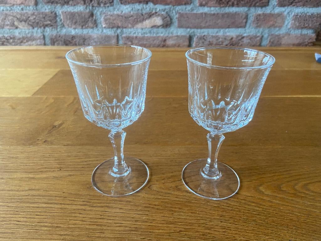 2 prachtige kristallen wijnglaasjes, Ophalen of Verzenden, Zo goed als nieuw, Overige typen