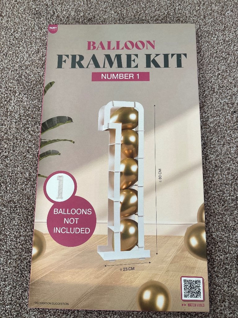Ballon frame kit nummer 1 80 cm hoog en 23 cm breed, Ophalen of Verzenden, Nieuw, Versiering, Verjaardag