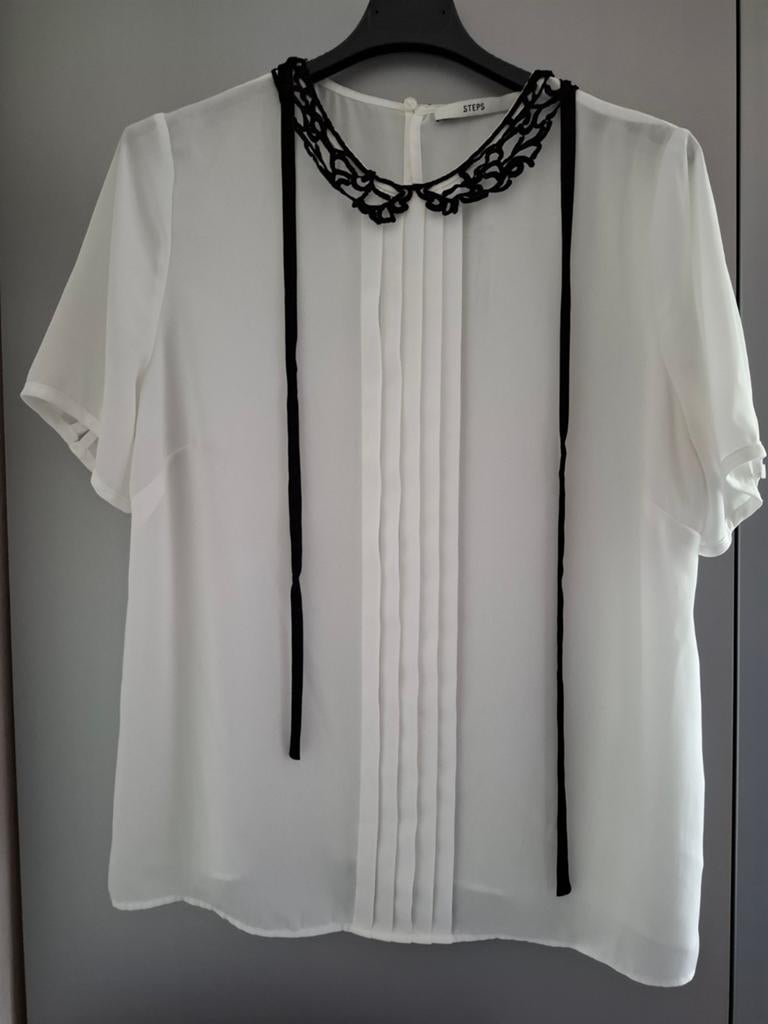 Witte Steps blouse met kanten kraag - Maat 40, Maat 38/40 (M), Wit, Ophalen of Verzenden, Zo goed als nieuw