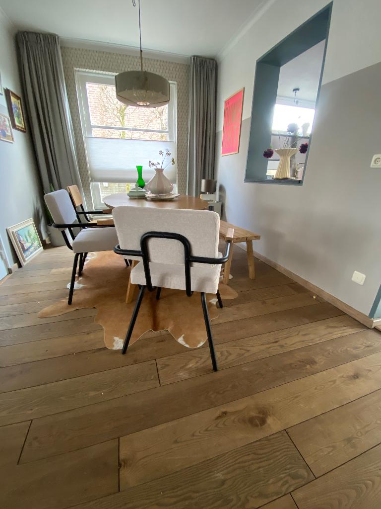 Eetkamer stoelen 6 met leuning, Ophalen, Overige kleuren, Industrieel / hip, Zo goed als nieuw