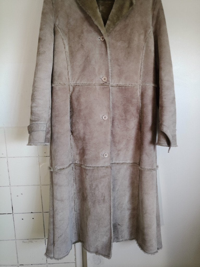 Vintage leren jas lange leren jas Saki puls 127cm Maat 44, Ophalen of Verzenden