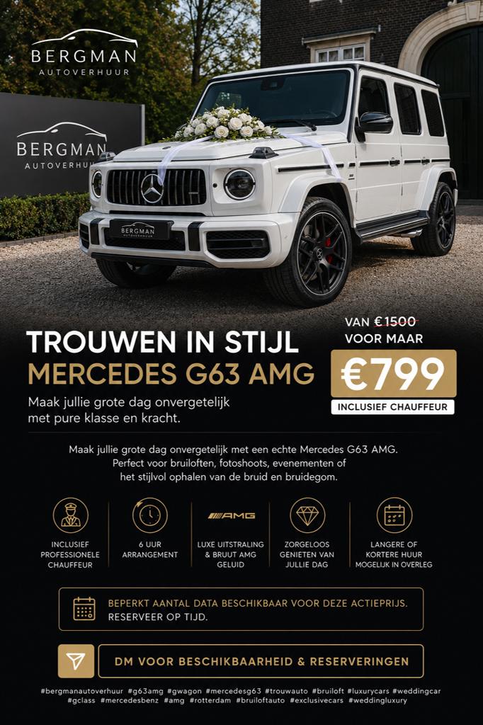 TROUWAUTO HUREN Mercedes G63 AMG te huur | G63 G klasse, Trouwauto