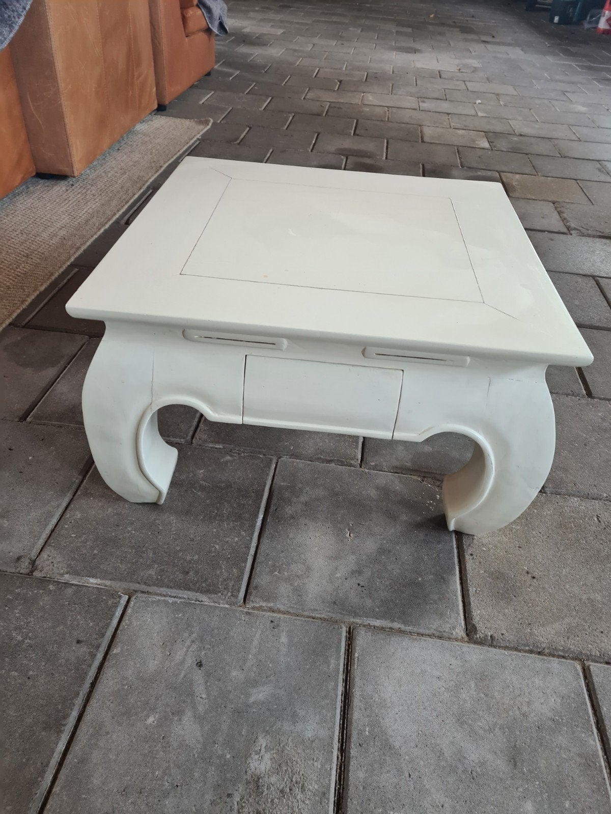 Opium Salon/Bijzettafel - Crème Wit, Huis en Inrichting, Tafels | Salontafels, Ophalen, Gebruikt, 50 tot 100 cm, Vierkant