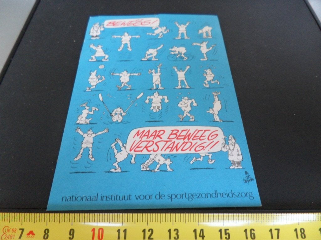 sticker strip Dik Bruynesteyn Bewéég! Maar beweeg verstandig, Ophalen of Verzenden, Zo goed als nieuw