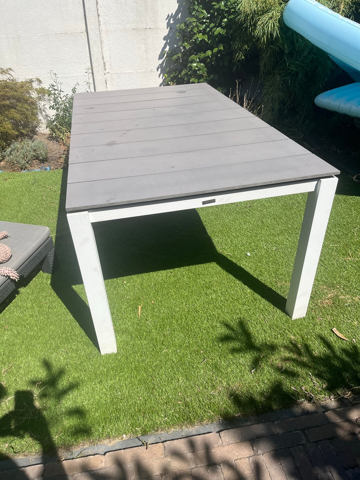 Tuin Impressions tuintafel - Grijs/Wit, Tuin en Terras, Tuintafels, Ophalen of Verzenden, Gebruikt, Rechthoekig, Aluminium