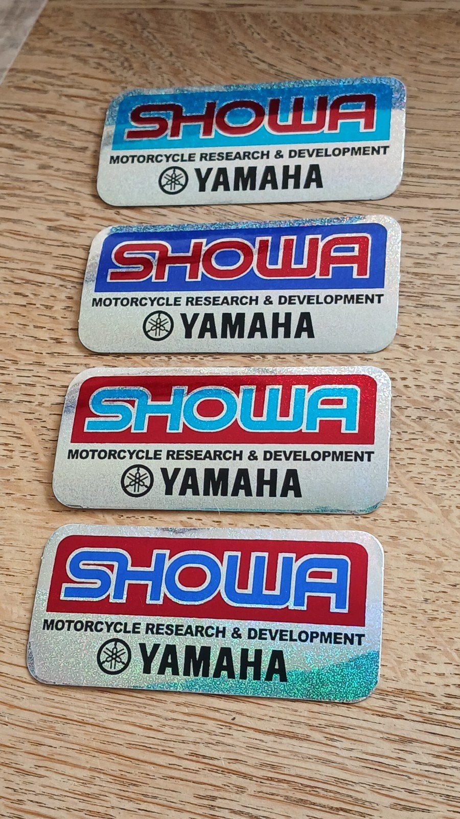 Sticker Motor  Showa Yamaha glimmend chroom glitter 0,75 pst, Ophalen of Verzenden, Zo goed als nieuw