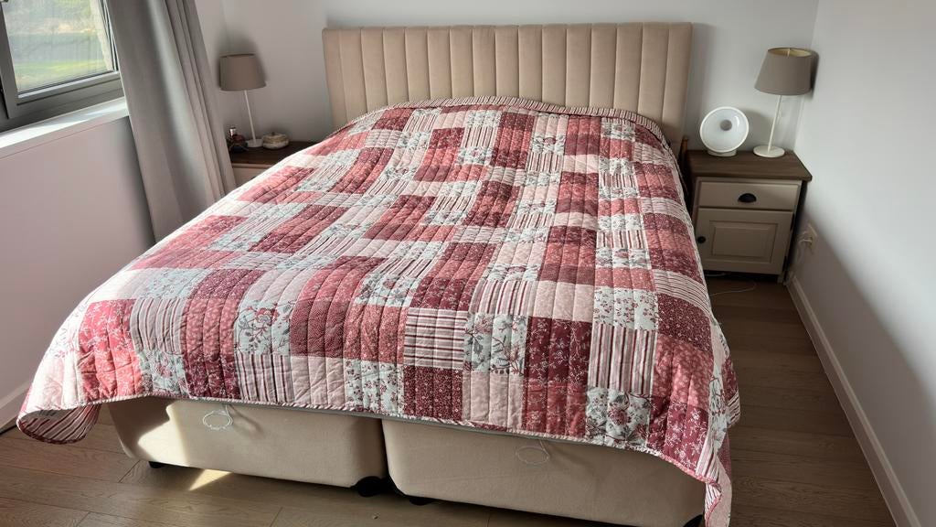 Patchwork bedsprei VARUTTA 250x260, Ophalen, Eenpersoons, Wit, Zo goed als nieuw