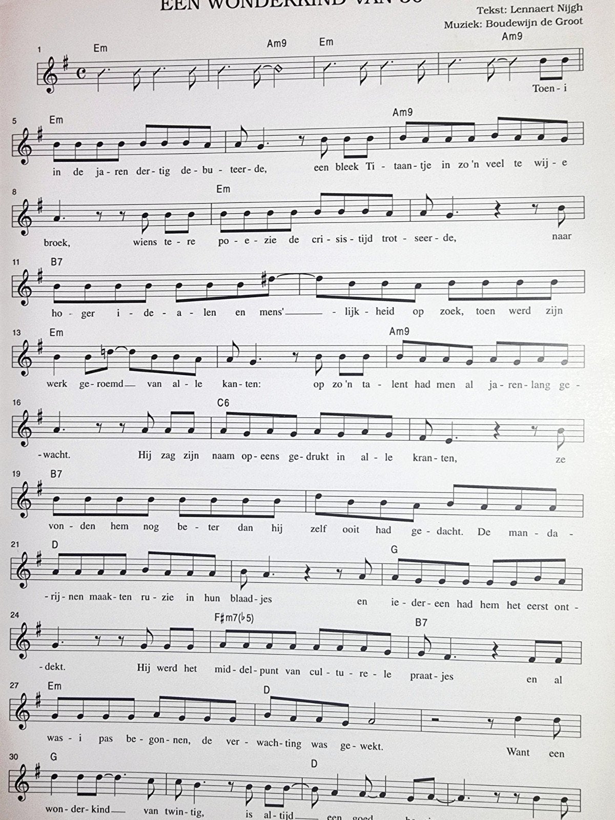 Boudewijn de Groot - Een Nieuwe Herfst (Muziekboek) Art19, Gebruikt, Verzenden, Keyboard, Artiest of Componist