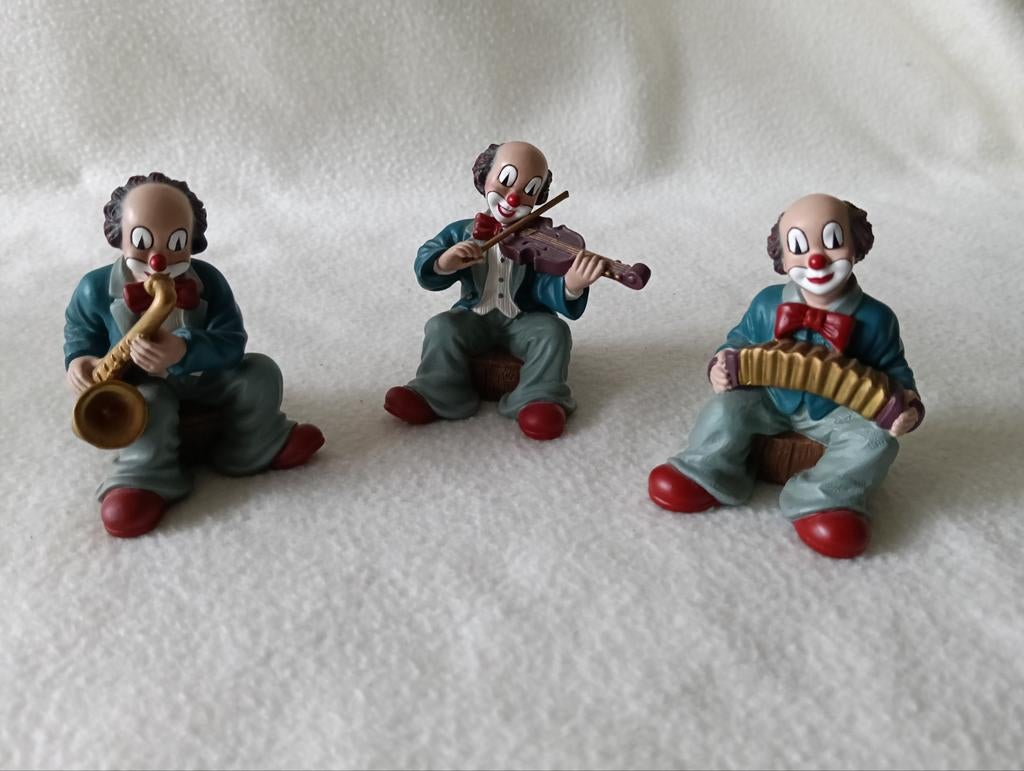 Set van 3 Gilde clown beeldjes met muziekinstrumenten, Ophalen of Verzenden, Zo goed als nieuw