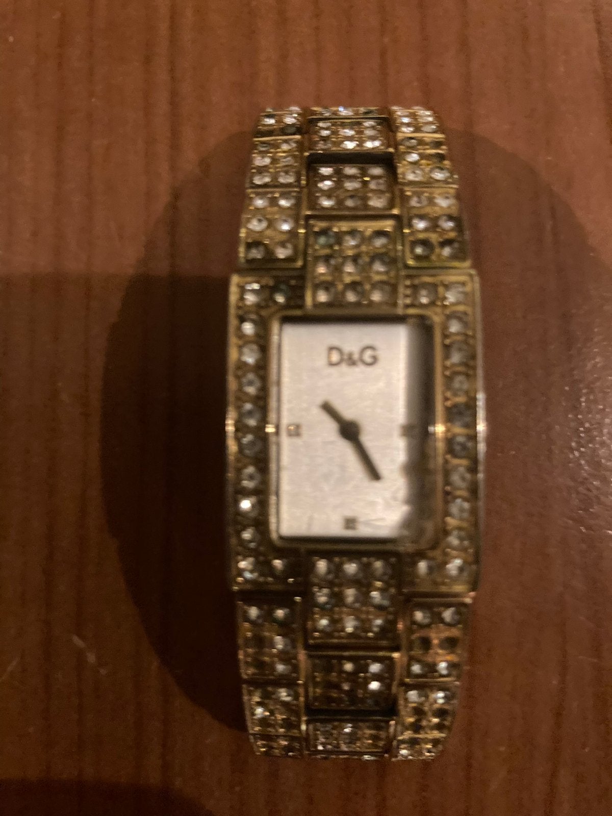 D&G Dolce&Gabbana dames horloge met stras steentjes., Sieraden, Tassen en Uiterlijk, Horloges | Dames, Ophalen, Zo goed als nieuw