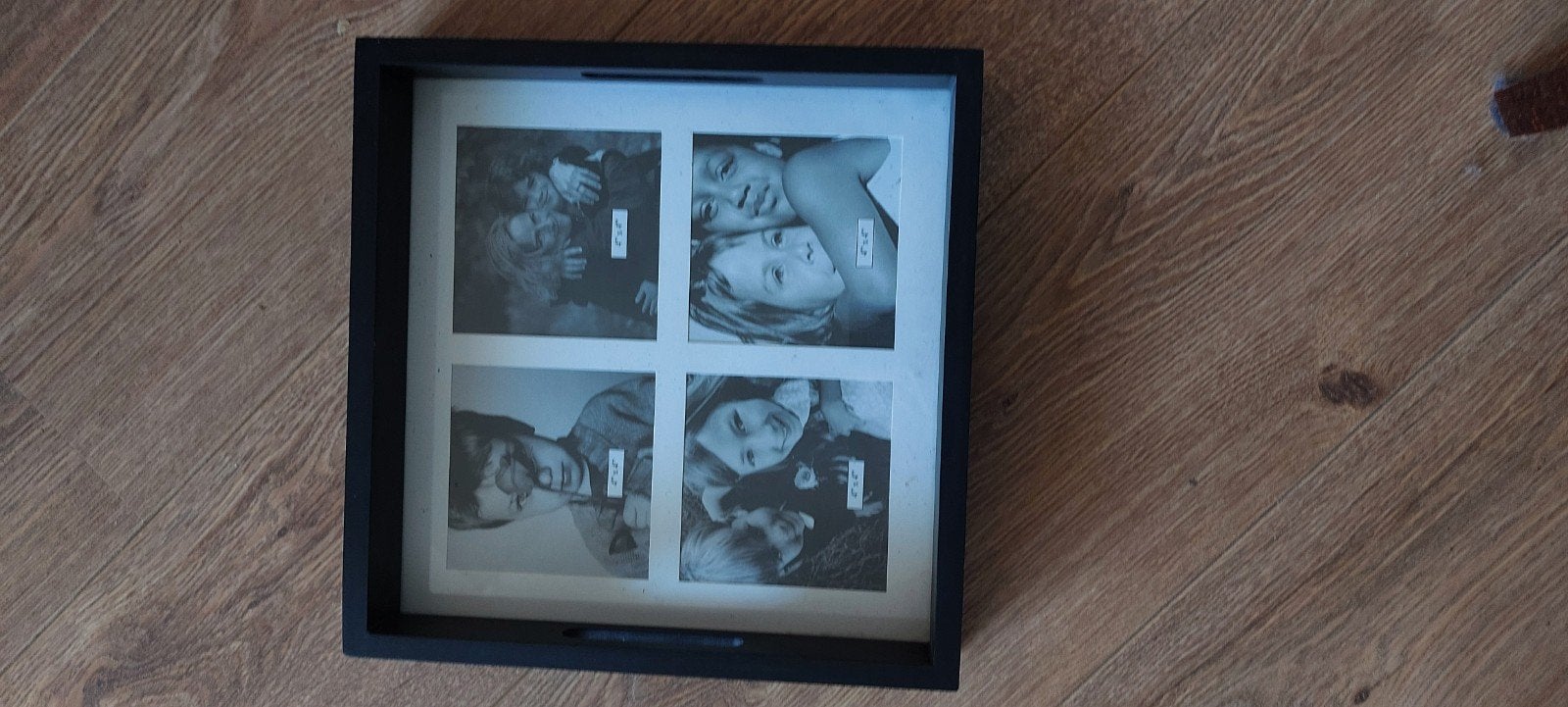 Zwarte dienblad met foto's, Ophalen of Verzenden, Vierkant, Hout