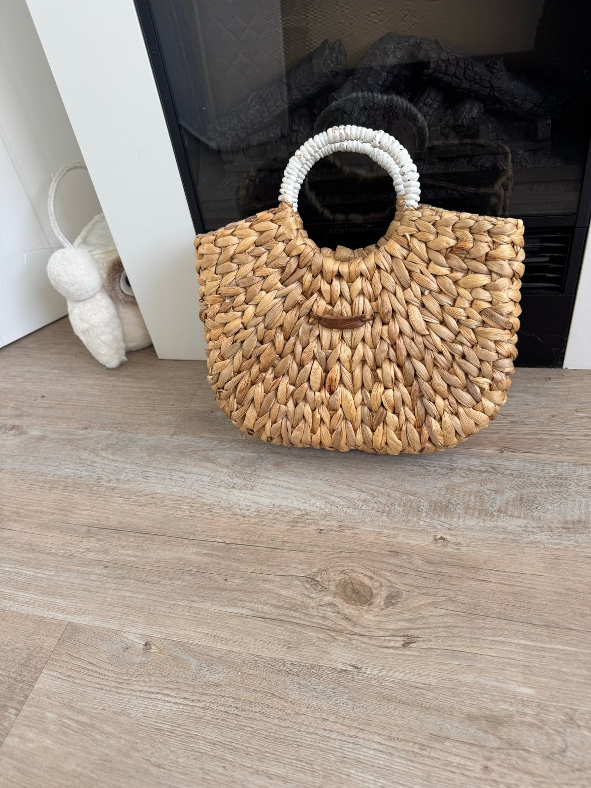 Riviera Maison rieten tasje, Ophalen of Verzenden, Zo goed als nieuw, Beige, Handtas